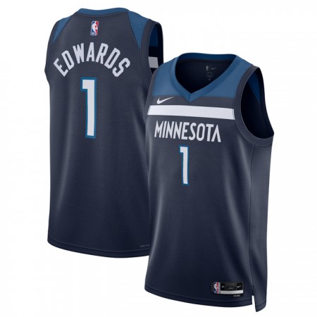 Camiseta Hombre Minnesota Timberwolves Anthony Edwards 1 2022-23 Nike Icon Edition Navy Swingman